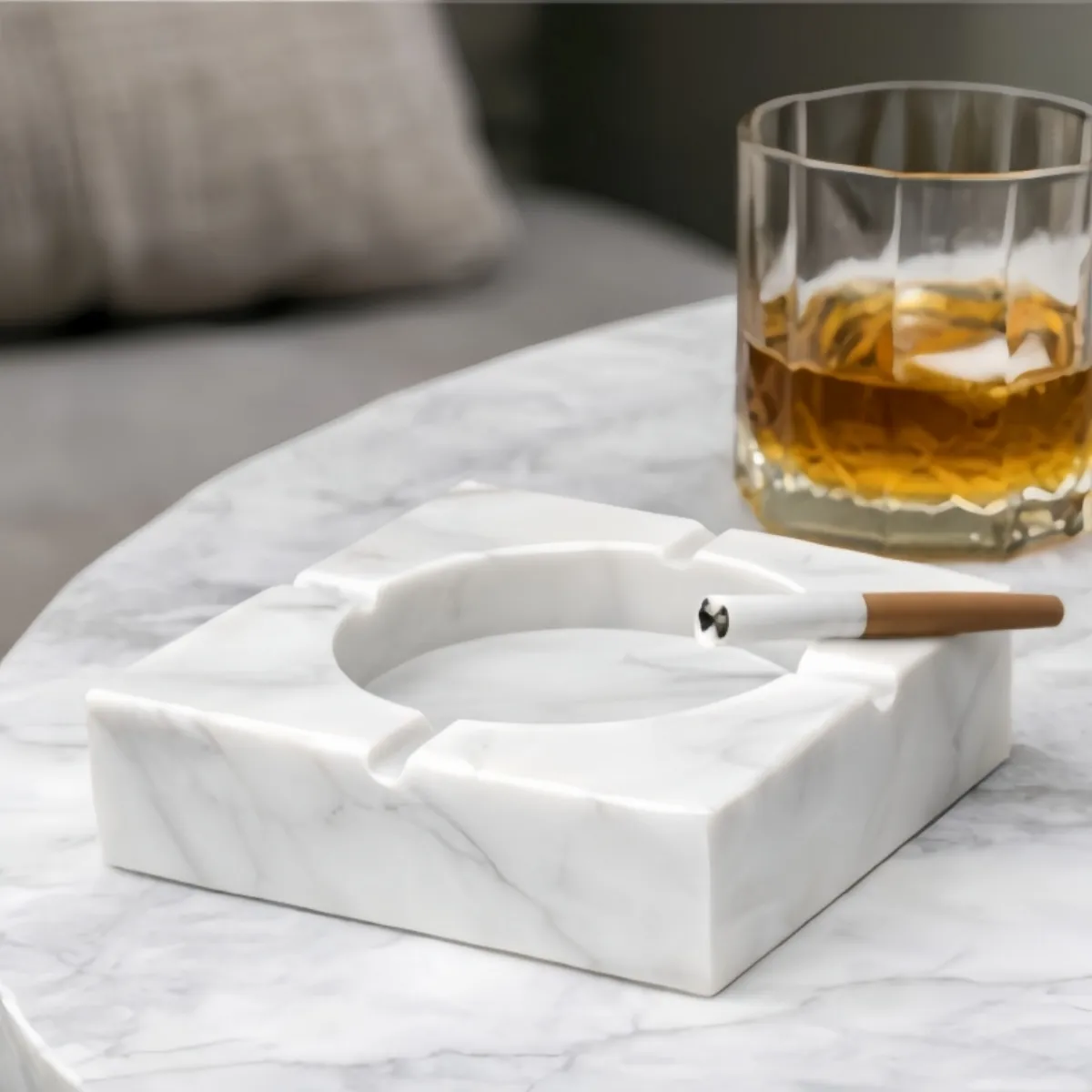 Do white marble ashtrays add value to a room?