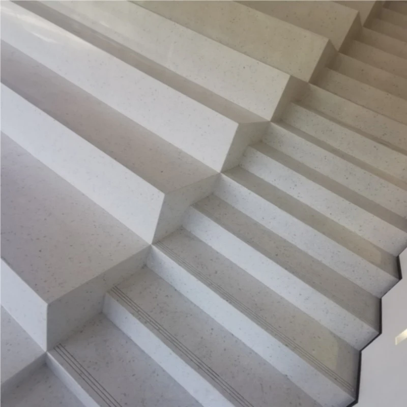 white terrazzo tile transition between zones flooring